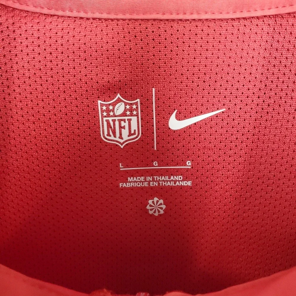Nike Top Mens Large Red 1/4 Zip Pullover Sideline‎ Coaches NFL Arizona Cardinals